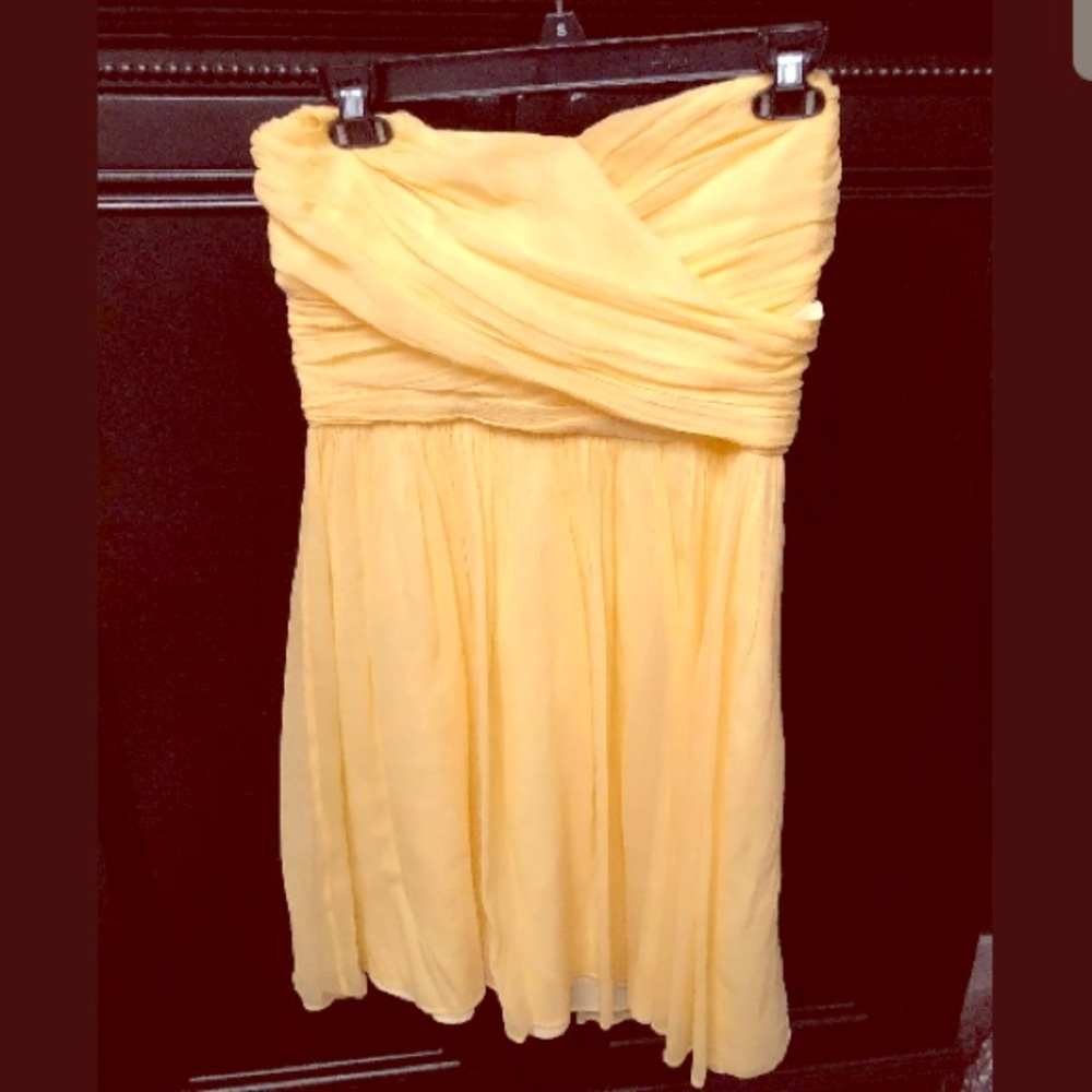 J CrewTaryn Dress In Silk Chiffon Yellow